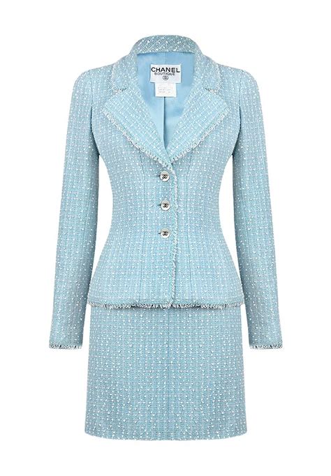 chanel blue suit womens